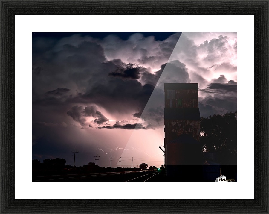 Storm  and Lightning Saskatchewan Picture Frame print
