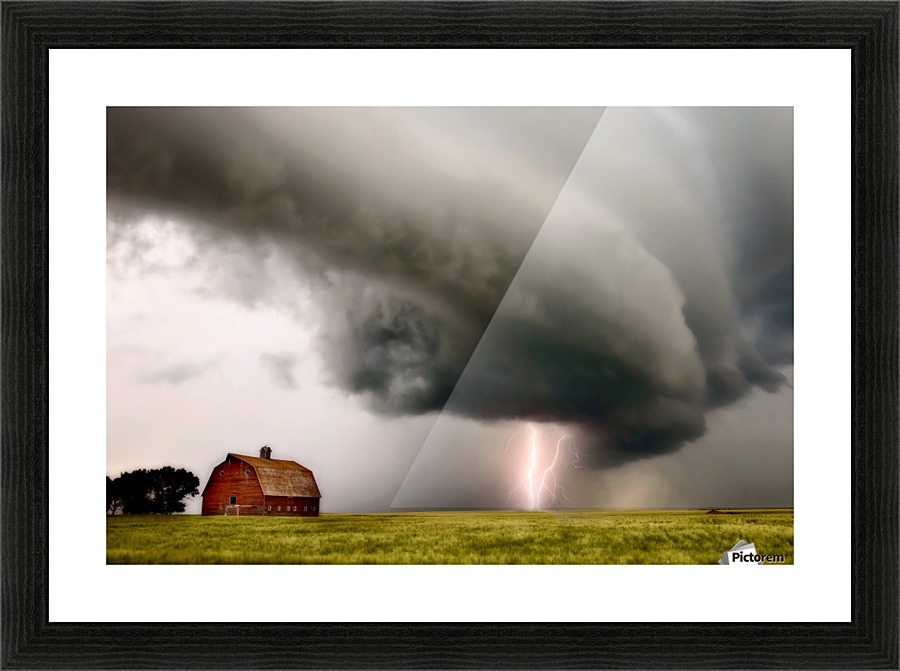 Storm  and Lightning Saskatchewan Picture Frame print