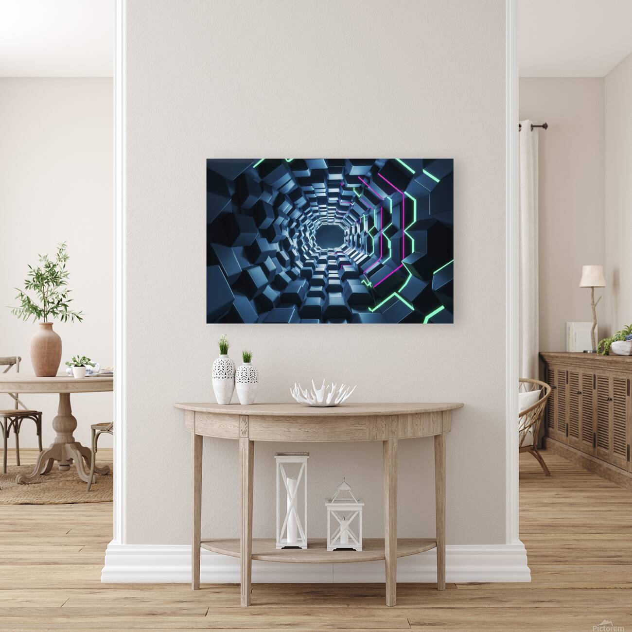 A captivating 3D visual of a hexagonal pattern 2. Reproduction