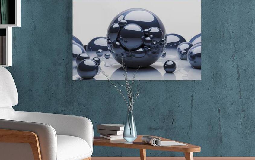 A captivating display of blue spheres of varying by StefanoPignataro