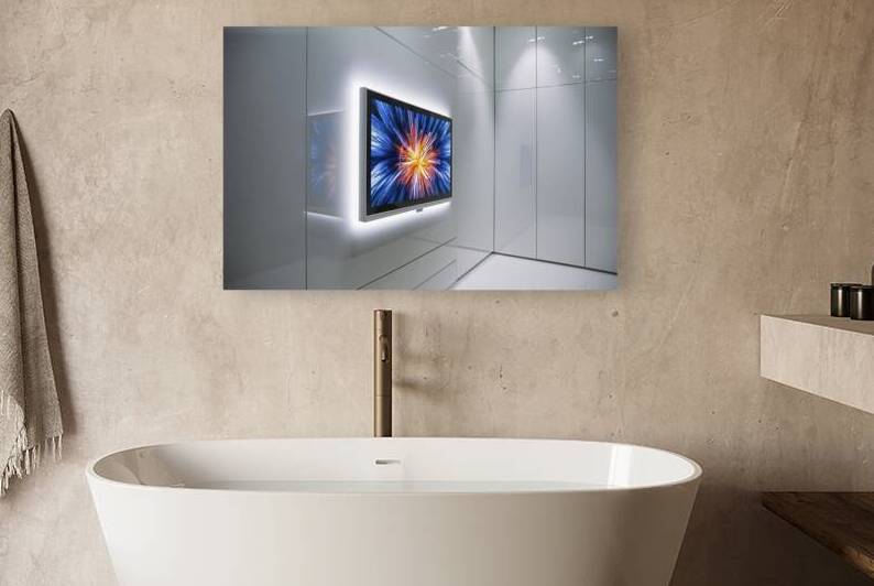 LED TV mounted on a pristine white wall by StefanoPignataro