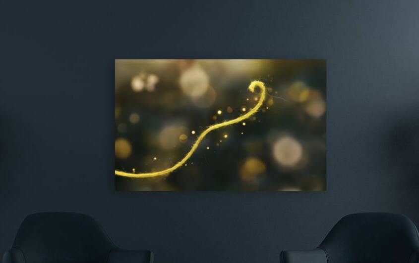 a vibrant yellow thread against a dreamy blurred by StefanoPignataro