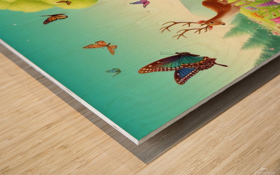 Printemps paradisiaque Wood print