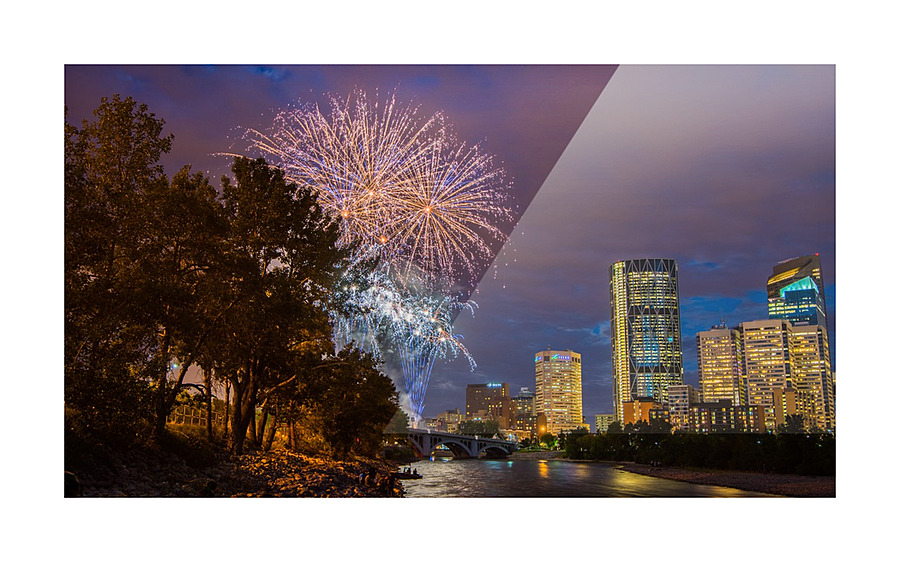 Calgary Fireworks Picture Frame print