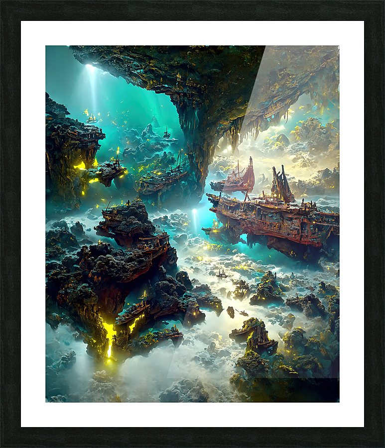 pirate caves 3 Picture Frame print