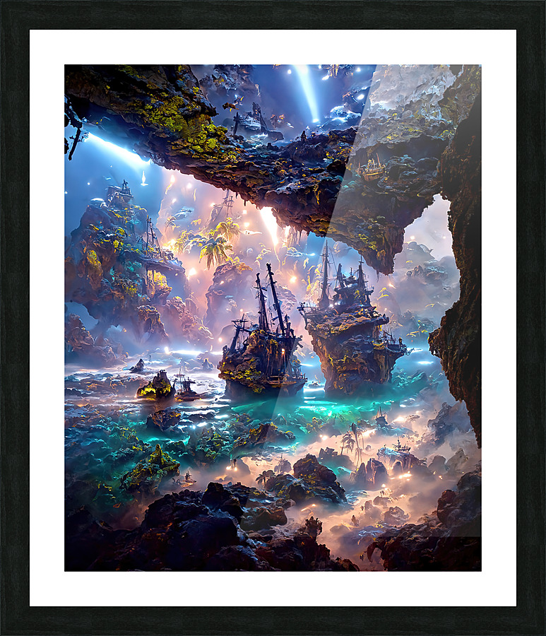 pirate caves 4 Picture Frame print