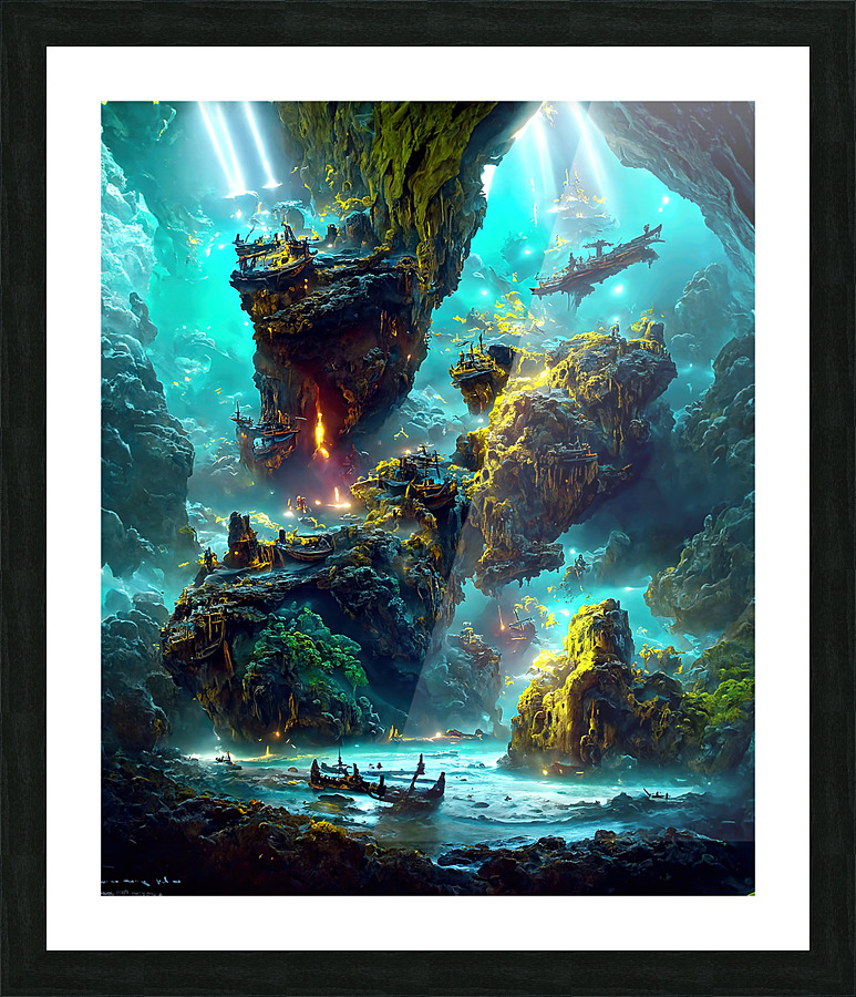 pirate caves 2 Picture Frame print