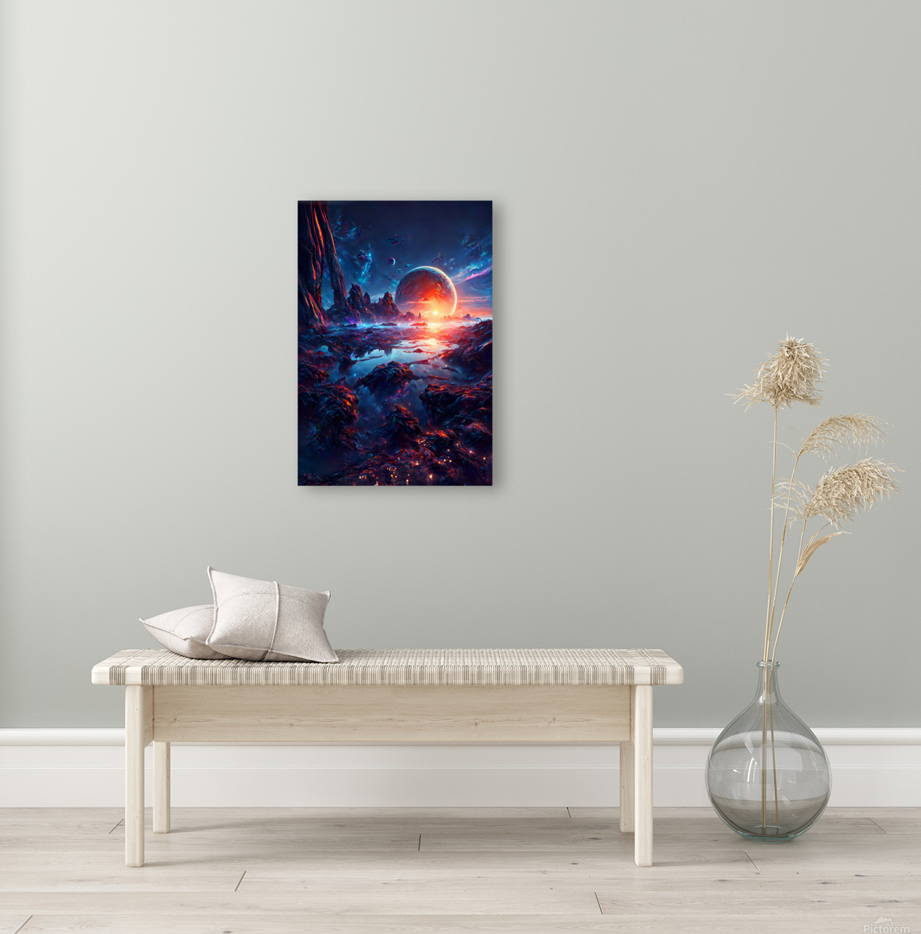 Celestial landscape during dusk Reproduction