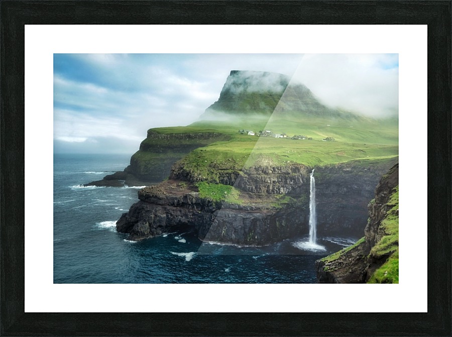Múlafossur Waterfall Picture Frame print