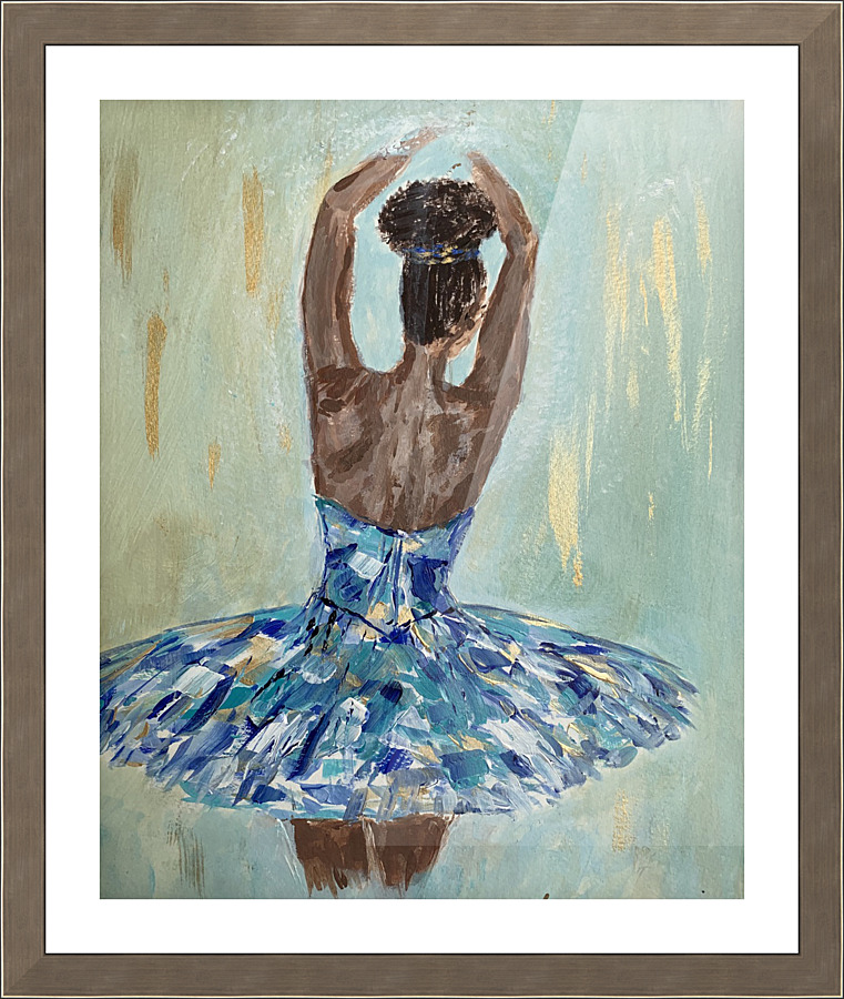 Blue Ballerina Picture Frame print