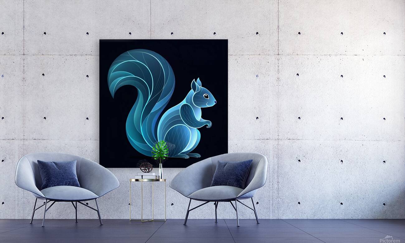 Celestial Squirrel: A Futuristic Dance of Light and Mystery Reproduction