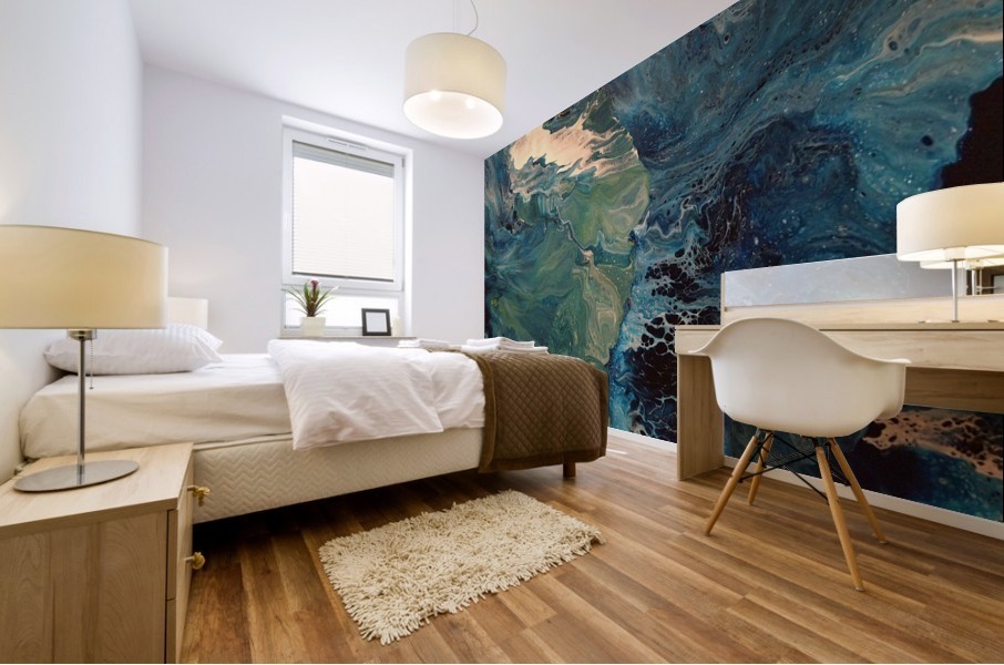 Blue Green Ocean Mural print