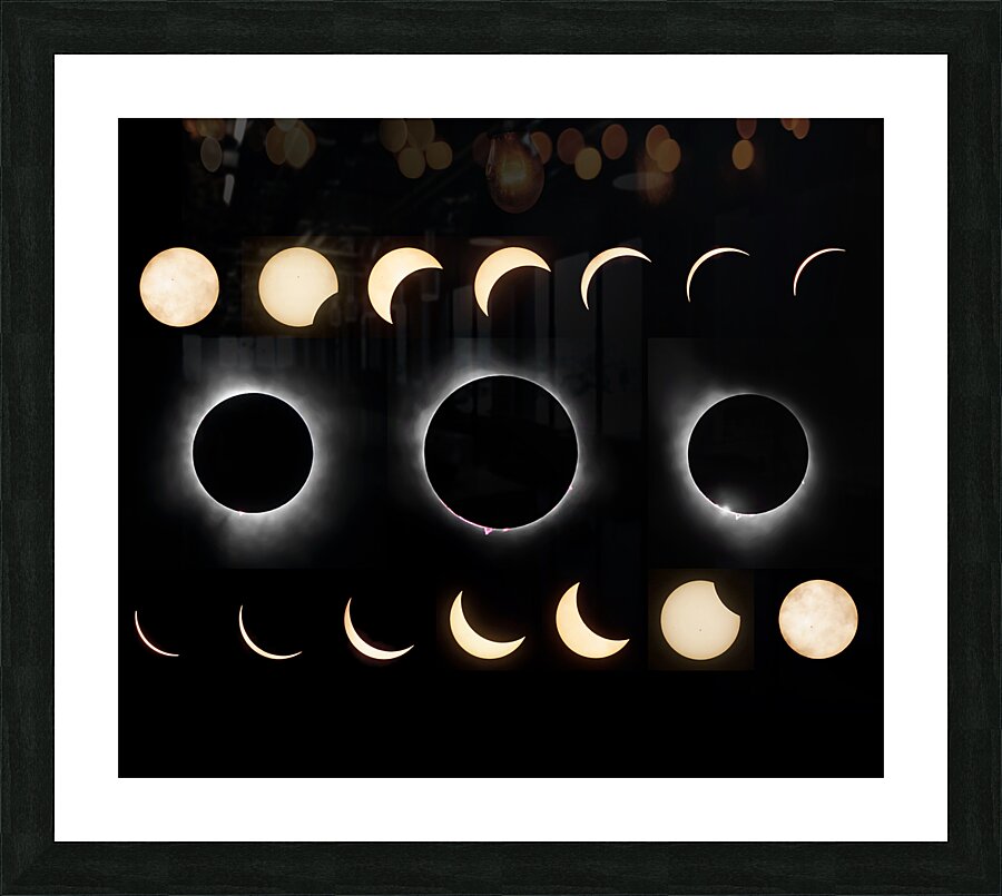 2024 Solar Eclipse Sequence Picture Frame print