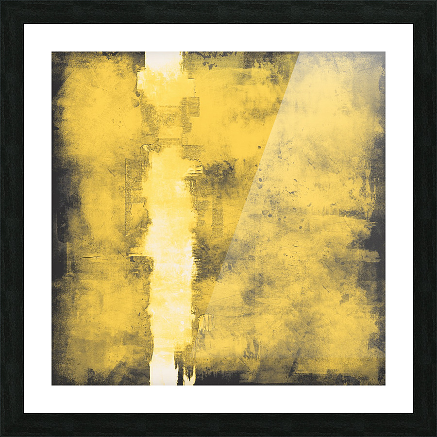 Layers 77 yellow gray Picture Frame print