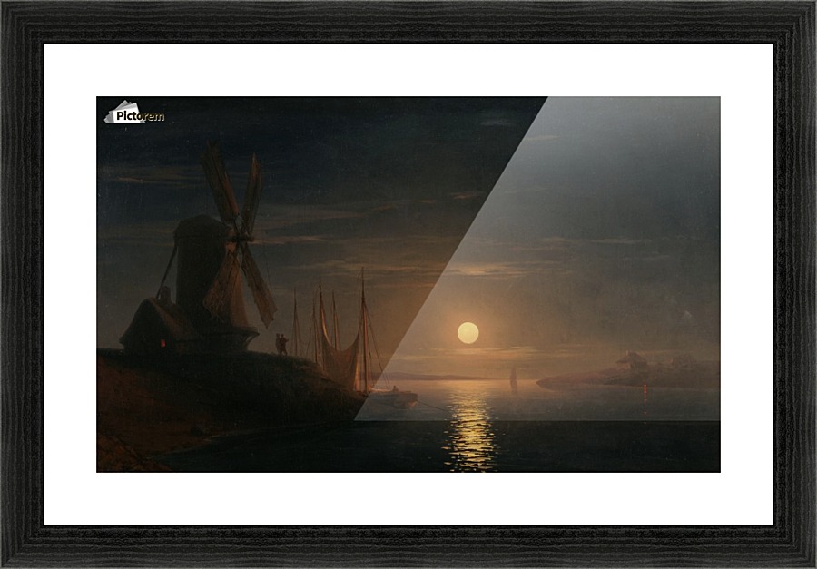 Windmill by the sea Picture Frame print