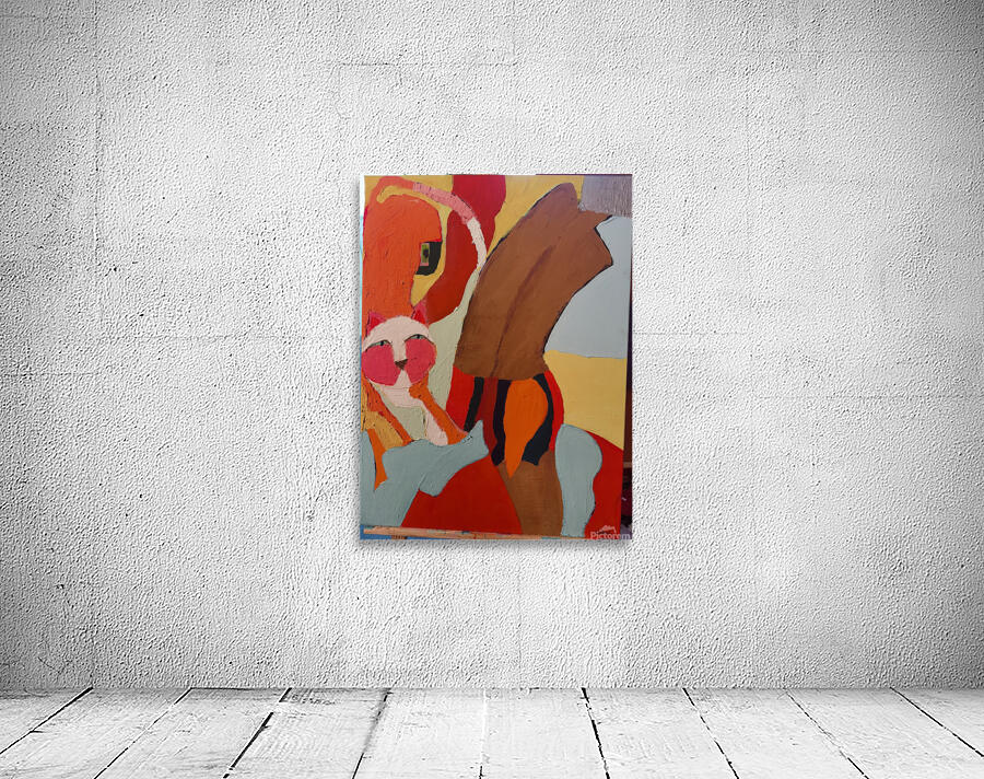 Femme et chat  Wall Preview