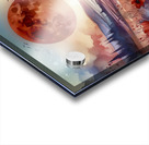 red moon fantasy landscape flowers Acrylic print