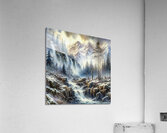 mountainous waterfall Acrylic Print