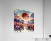 red moon fantasy landscape flowers Acrylic Print