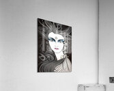 woman face art nouveau line art drawing vintage r Acrylic Print
