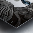 woman face art nouveau line art drawing vintage r Metal print