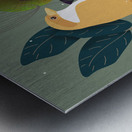 flowers branches leaves bird plants spring summer Metal print