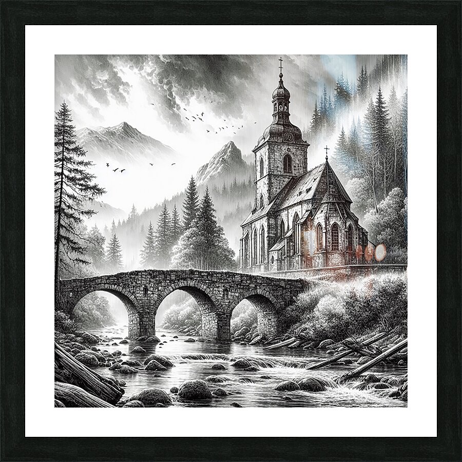 church bridge Picture Frame print