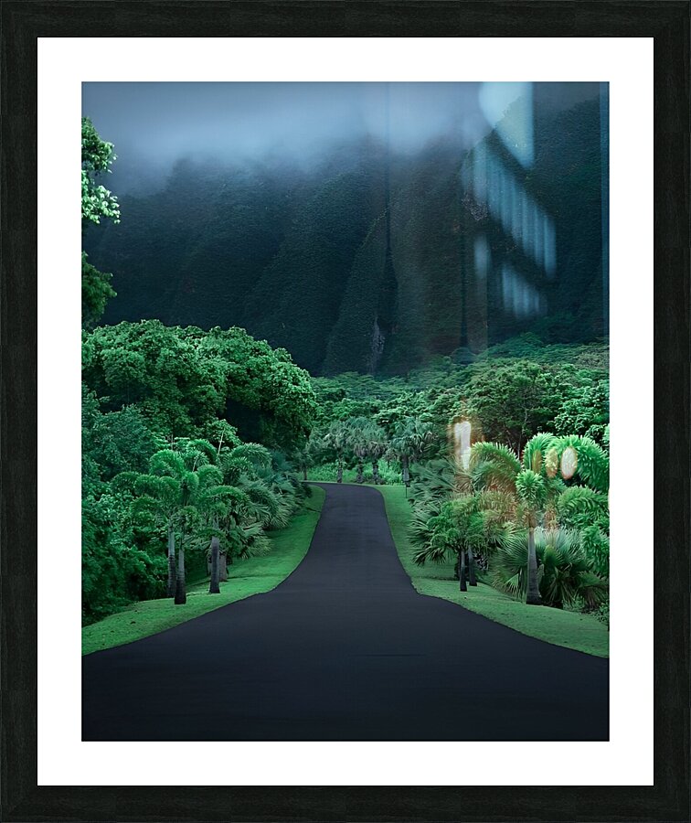 Green nature mountain road trees Picture Frame print