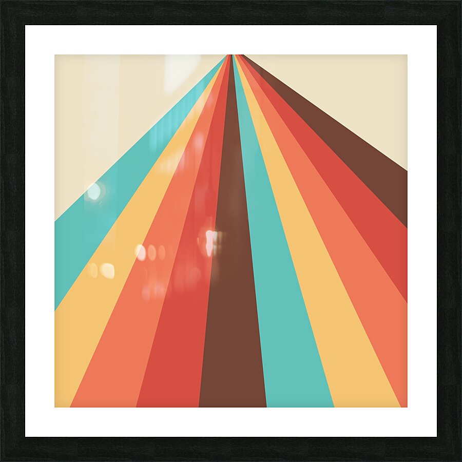 retro lines design pattern stripes colorful prism Picture Frame print