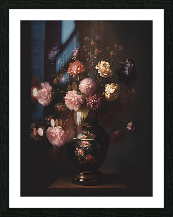 flowers vase still life petals bloom Picture Frame print