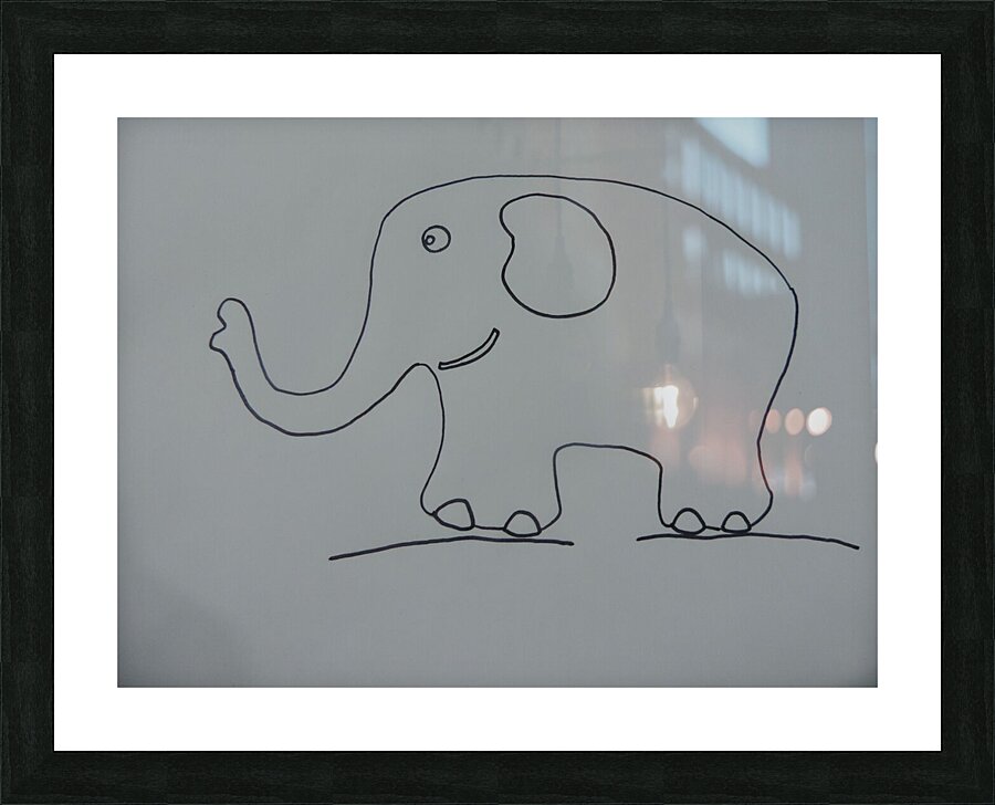 elephant drawing Picture Frame print