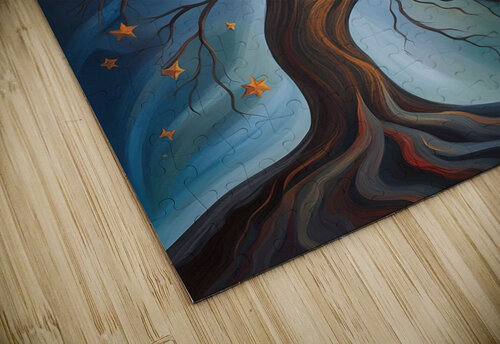 tree branches mystical moon expressionist oil pai Ravend puzzle