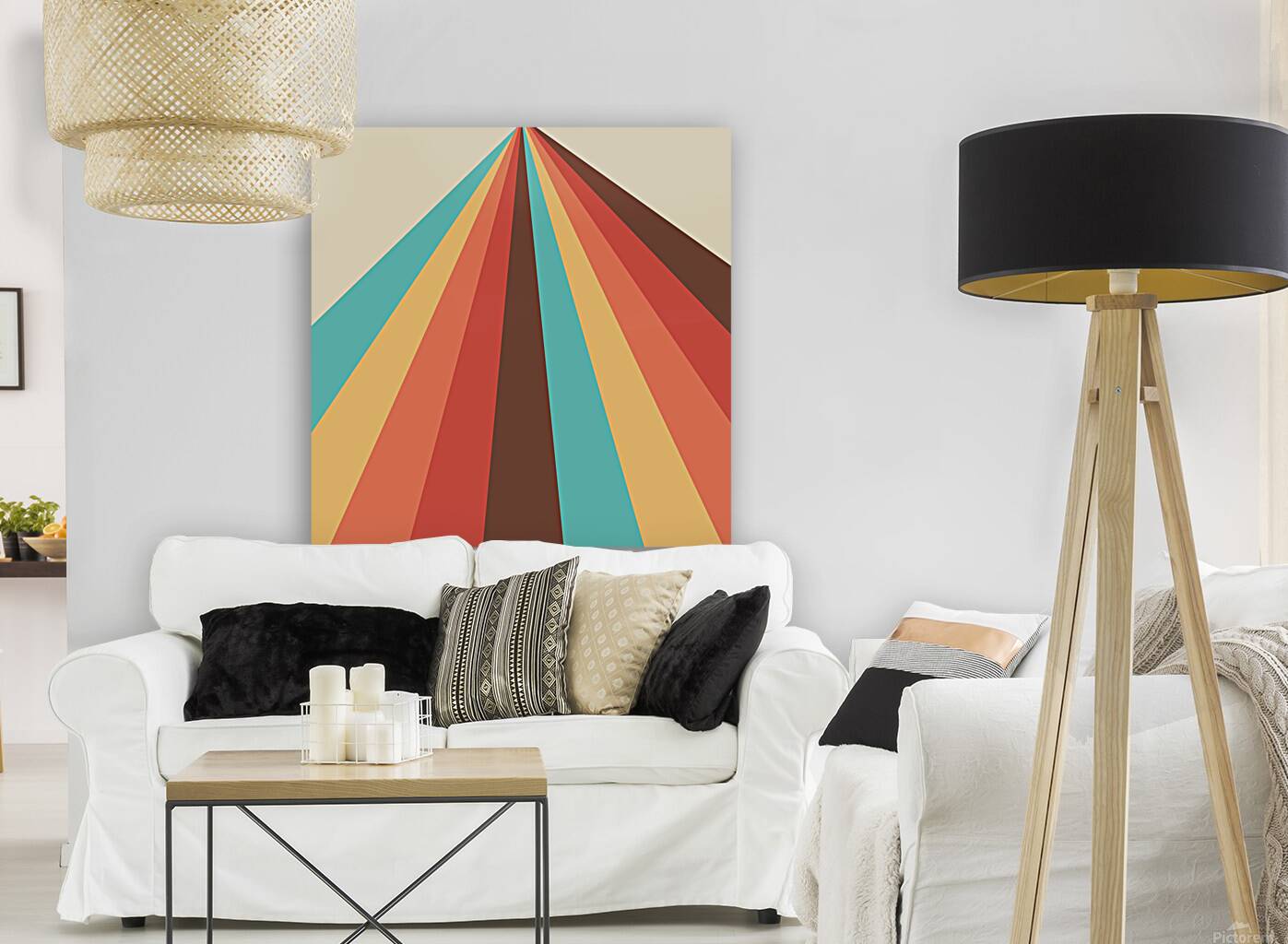 retro lines design pattern stripes colorful prism Reproduction