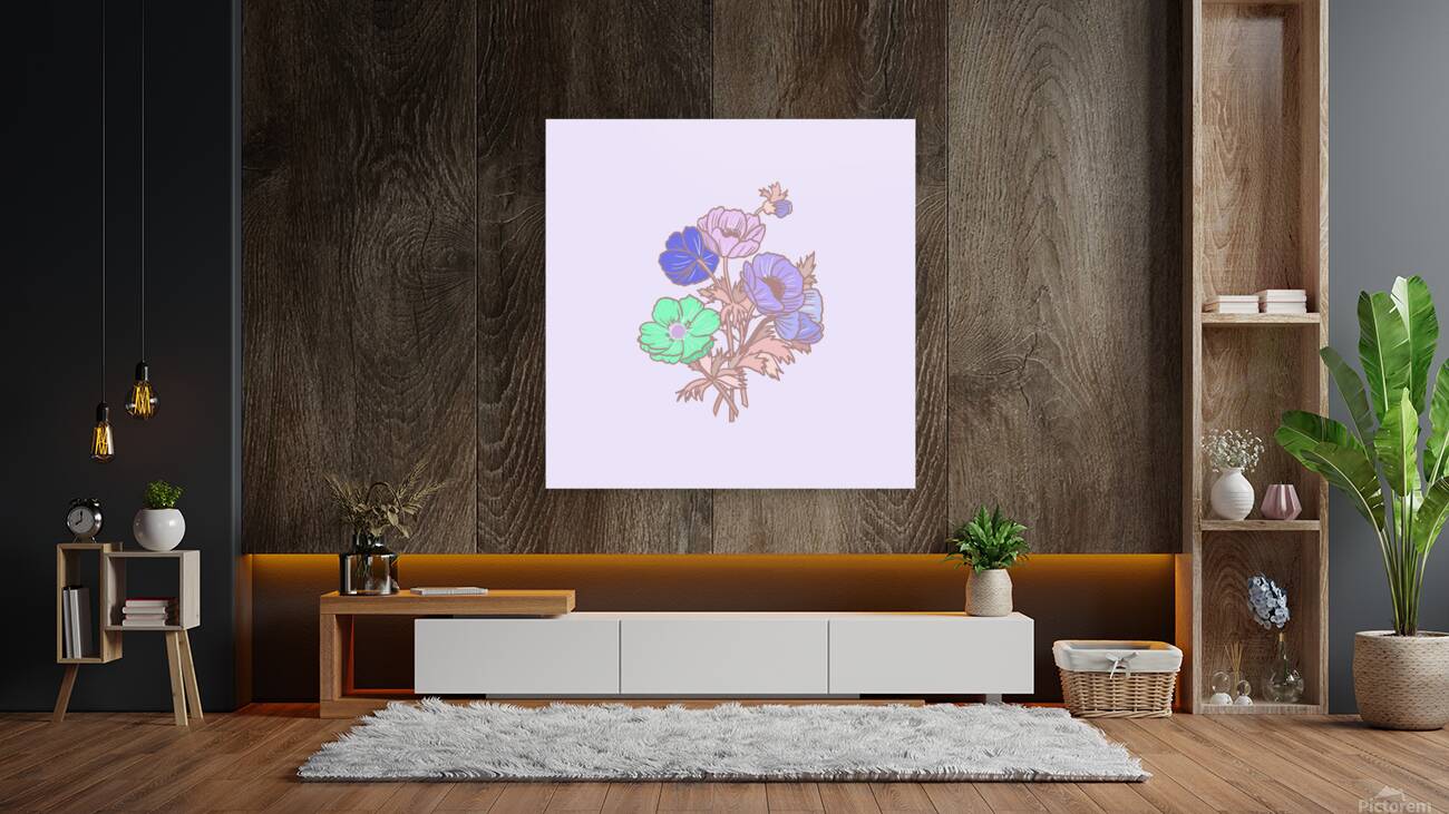 flowers poppy drawing bloom blossom art sketch fl Reproduction