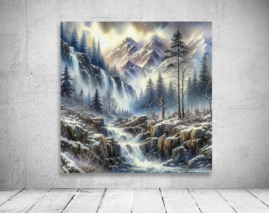 mountainous waterfall Wall Preview