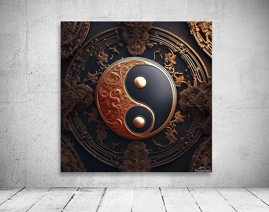 yin yang iron brass symbol harmony logo nature.jp Wall Preview
