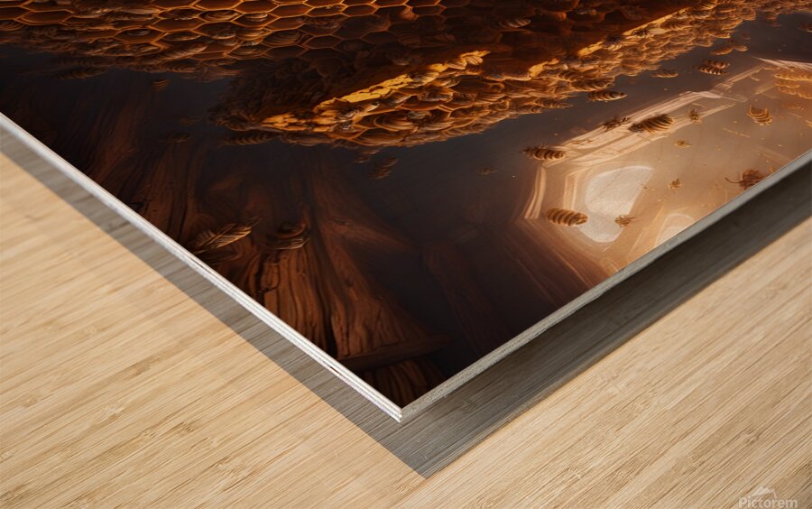 bees honey hymenoptera nature wings insect entomo Wood print