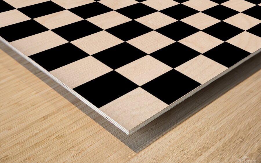 grid domino bench and black Wood print