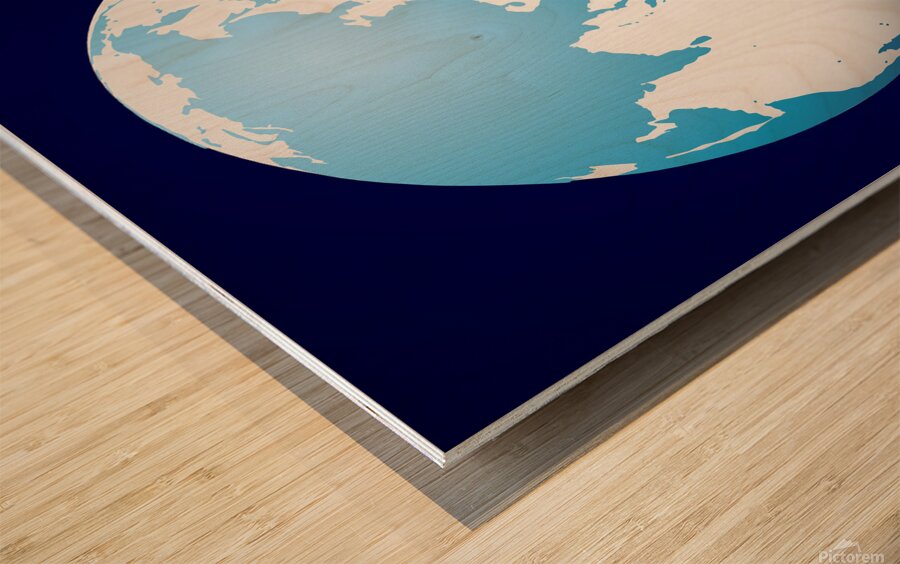 earth blue planet globe planet world space univer Wood print