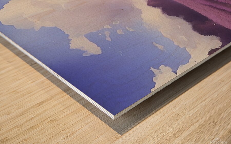 lavendar field nature setting landscape farm crop Wood print