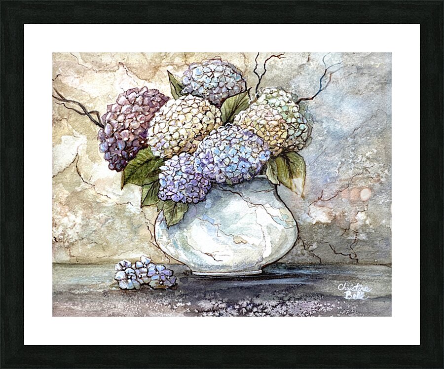 Delicate Hydrangea Picture Frame print