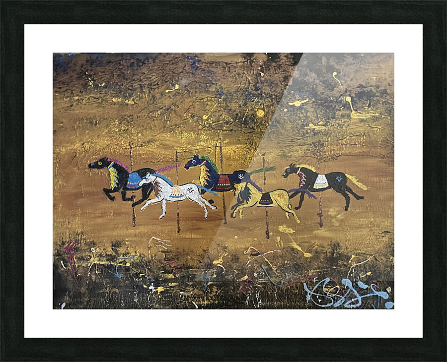 Carousel War Horses Picture Frame print