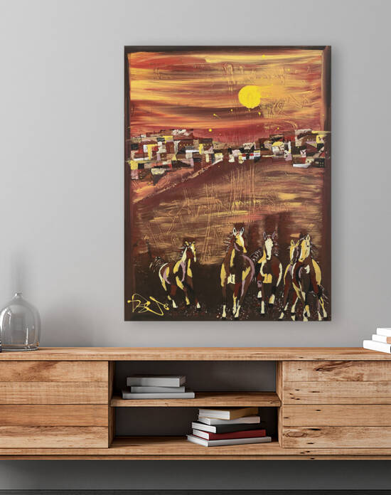 Escape - Horses on the Run 1 by Holly K Fine Art