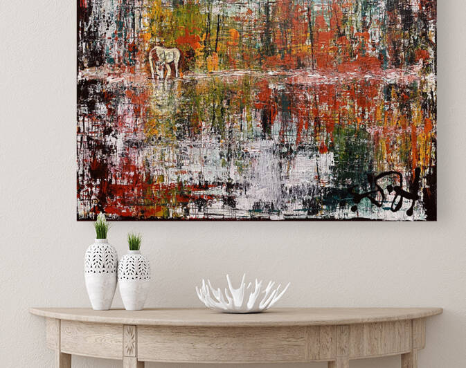 Solitude - Solo Horse Drinking by Holly K Fine Art