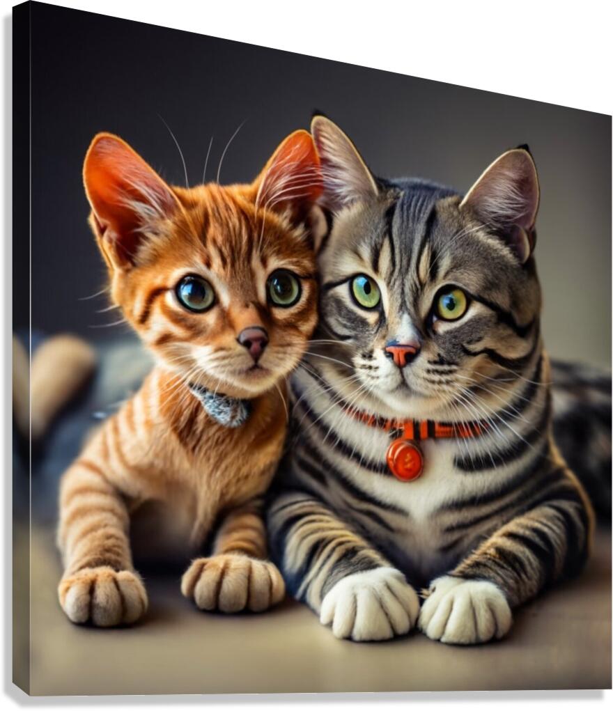 cat with dog 1 Canvas Print