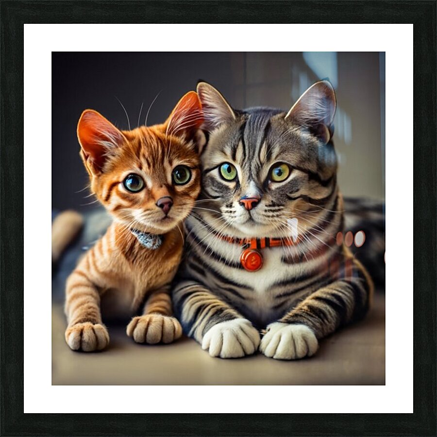 cat with dog 1 Picture Frame print