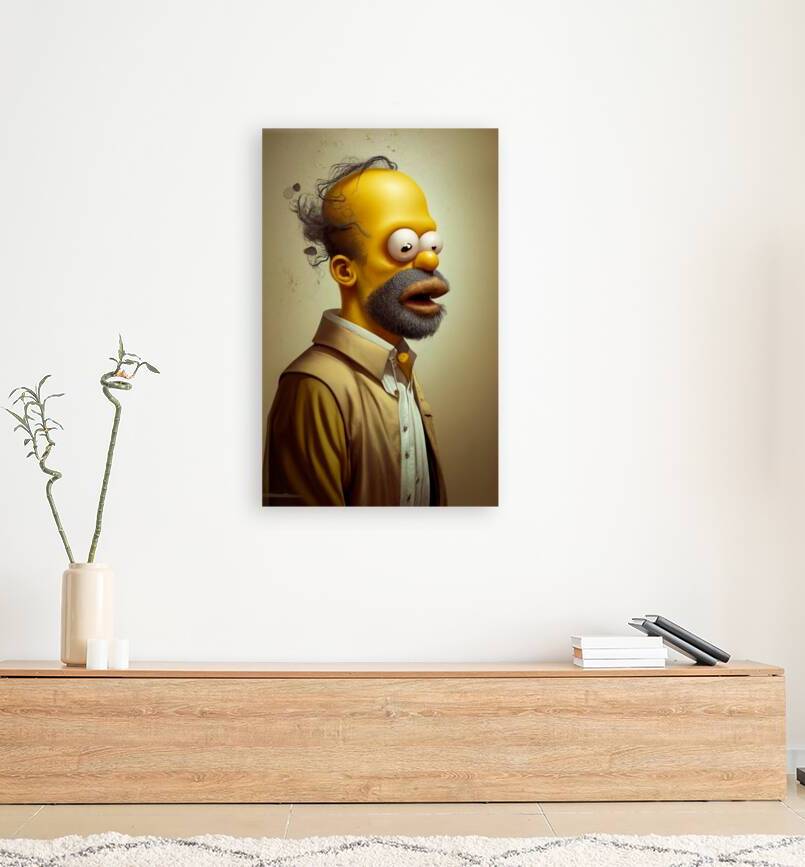 portraits of yellow funny homer simpson realist.j by Billya