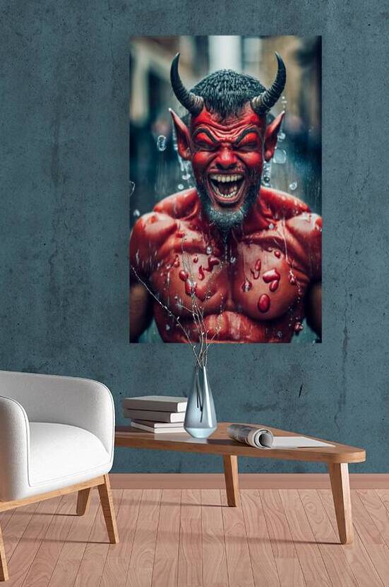 High definition photograph of a Devil laughing i. by Billya