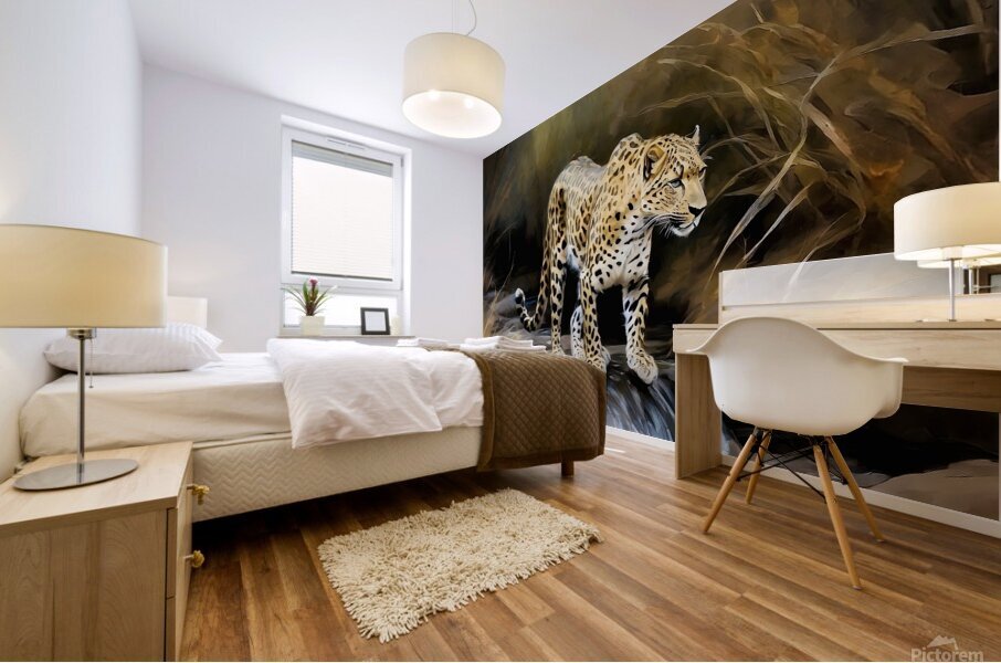 Thirsty Leopard Mural print