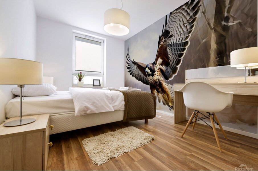 Raptor in motion Mural print